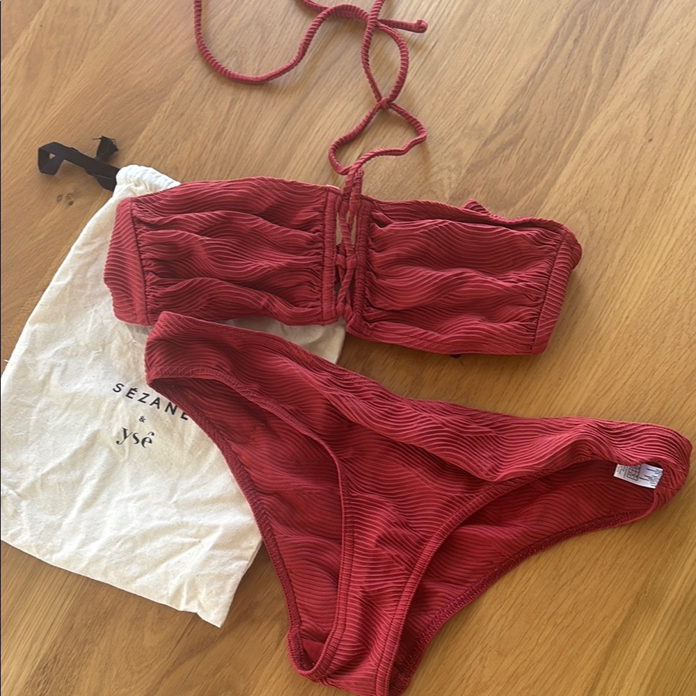 Sezane x YSE brick red Bikini set size Small